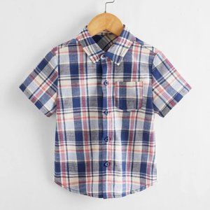 Plaid Pattern Collar Shirt